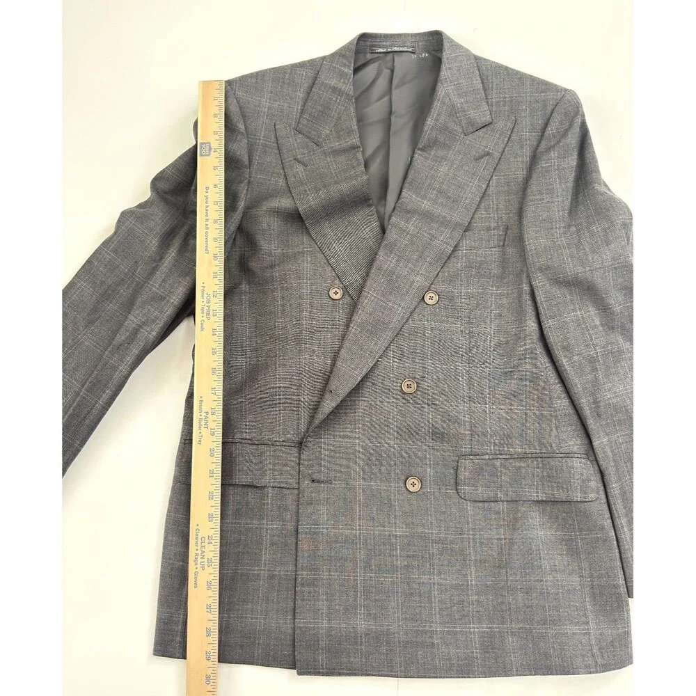 Ermenegildo Zegna Gray Double Breasted Men's Suit Fine Worsted Super 100's SZ 54